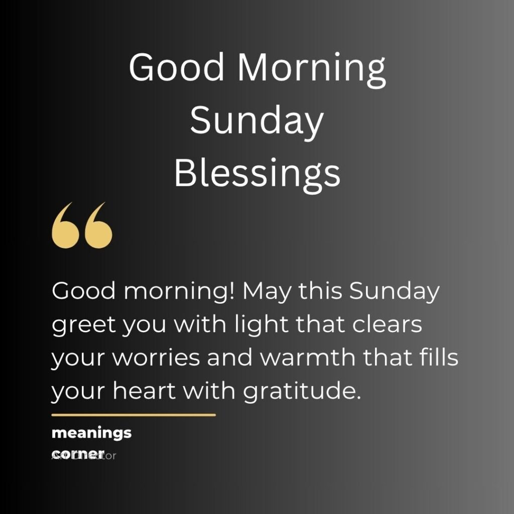 Good Morning Sunday Blessings