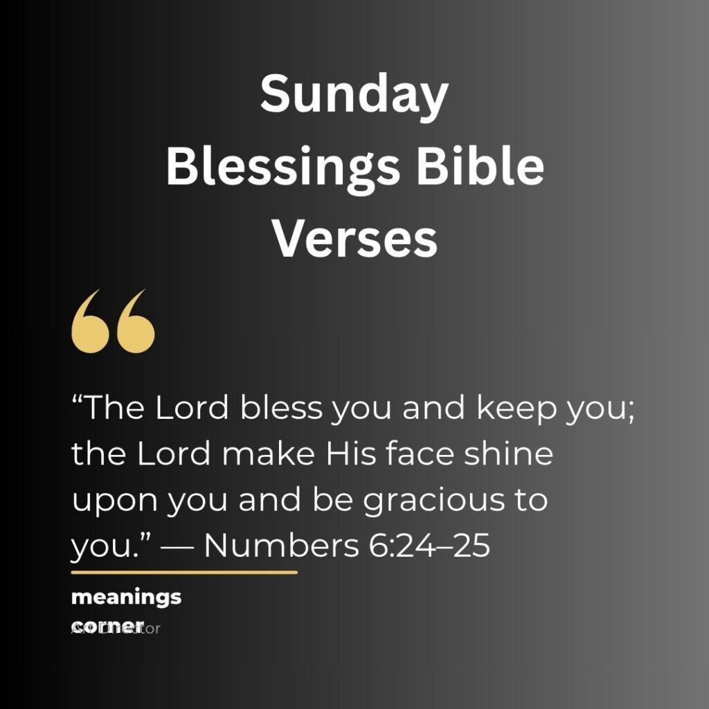 Sunday Blessings Bible Verses