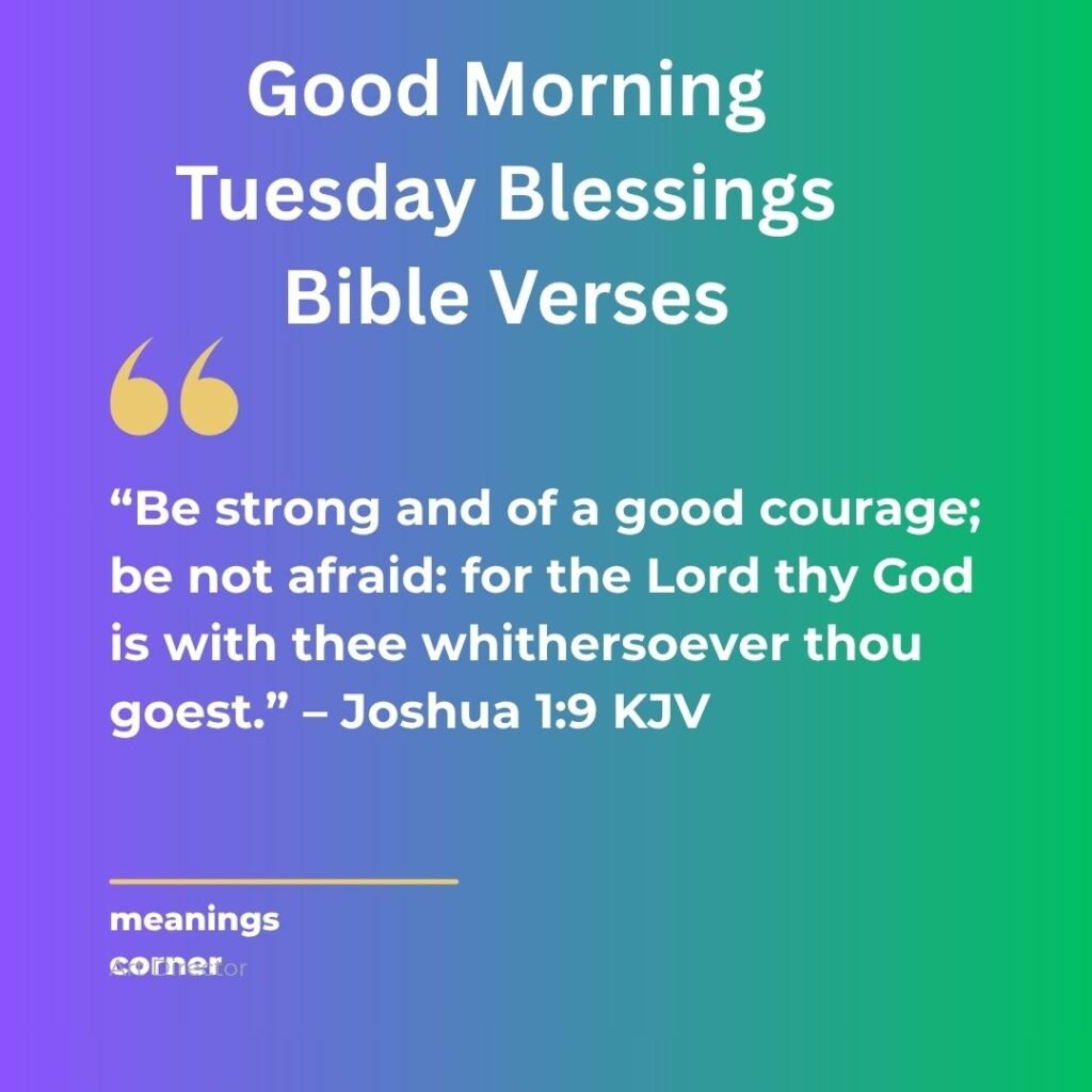 Good Morning Tuesday Blessings Bible Verses