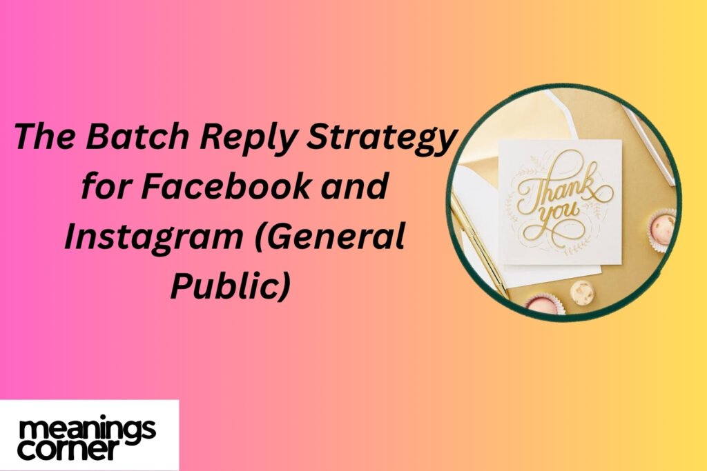 The Batch Reply Strategy for Facebook and Instagram (General Public)
